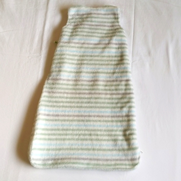 perlim pinpin fluffy striped fleece zip-up sleep sack 0-6 months baby 1.5 TOGS - Picture 8 of 8